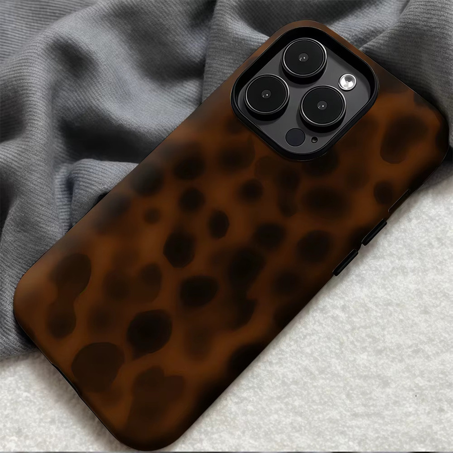 Must Magnetische Handyhülle mit Leopardenmuster in Braun für iPhone 17 16 15 14 Pro Max Plus - Bild 4