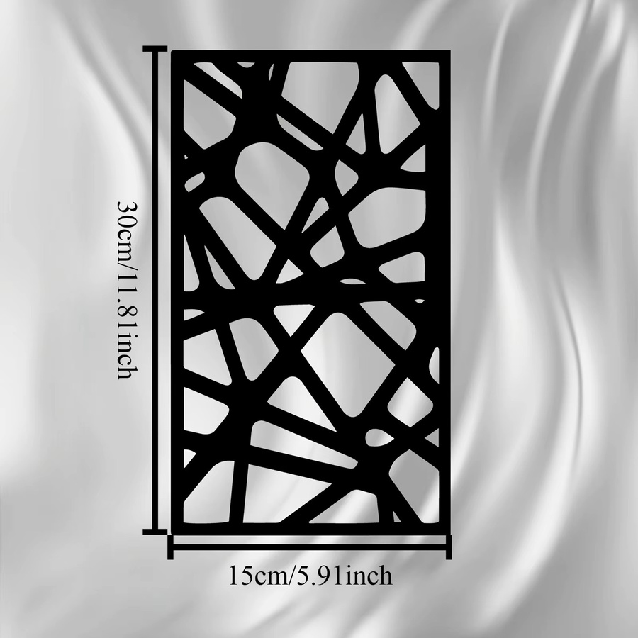 CIFBUY Abstrakte Metall-Wandkunst Dekoration Skulptur in Schwarz, Moderne Geometrische Wanddekoration aus Metall - Bild 3