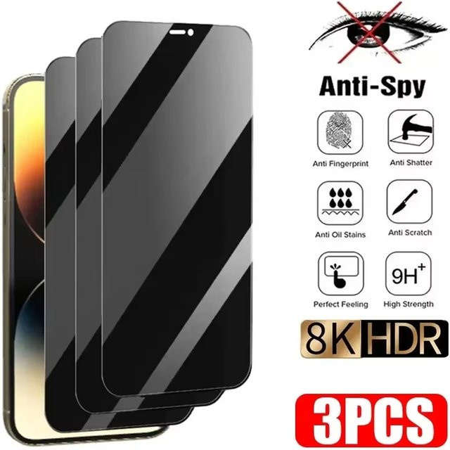 Xiaomi Anti-Spy Panzerglas Sichtschutz-Displayschutzfolie mit Fingerabdruck-Entsperrung für Xiaomi 17 Ultra, 15T Pro, 14T, 13T und 12T 5G, transparent - Bild 1