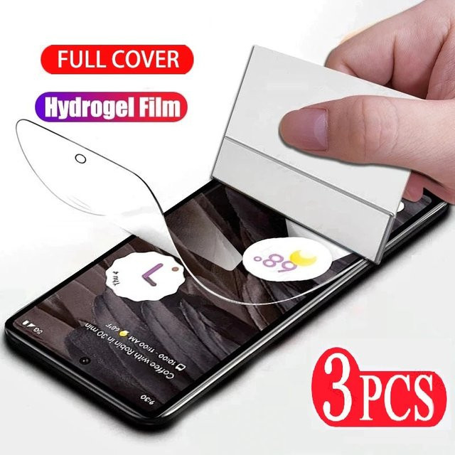 3er-Set Hydrogel Displayfolie für Google Pixel 8 7 6 Pro 7a 6a, transparente Vollabdeckung Schutzfolie - Bild 1