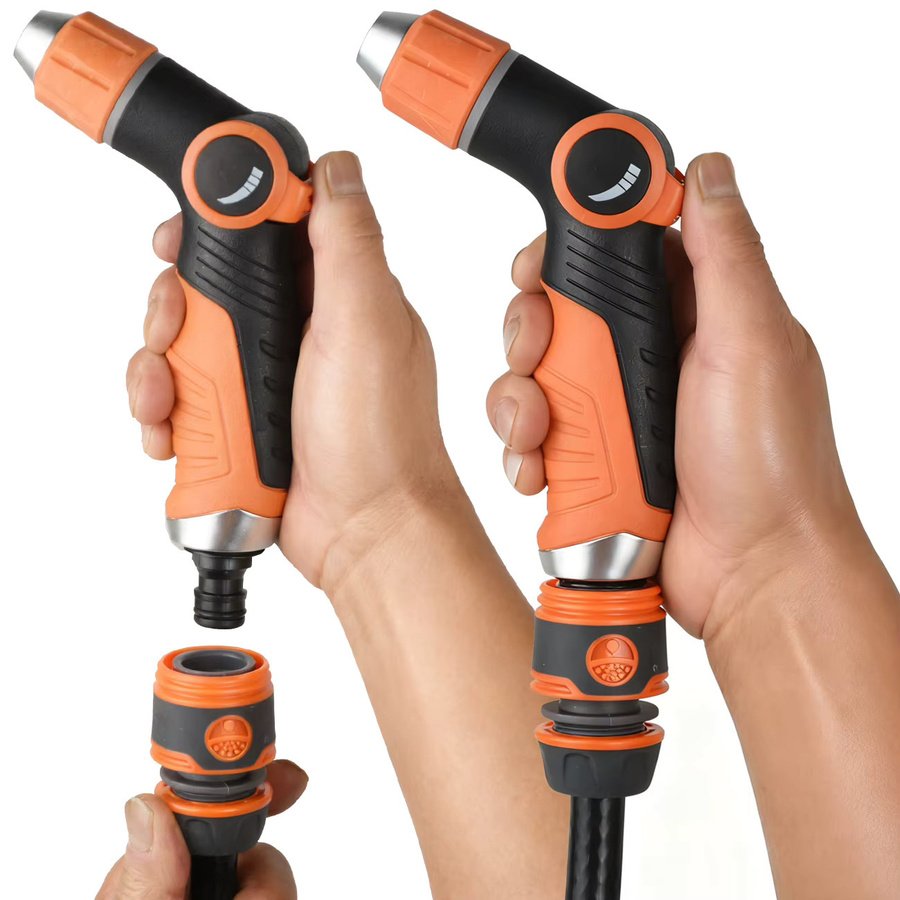 KESLA Hochdruck Garten Bewässerungspistole mit Schnellanschluss für 1/2 Zoll und 3/4 Zoll Schläuche in Orange - Bild 3