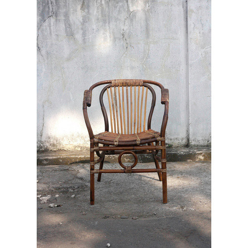 SIT Rattan Stuhl mit Armlehnen in Beige, B/H/T: 61 x 79 x 60 cm - Bild 4