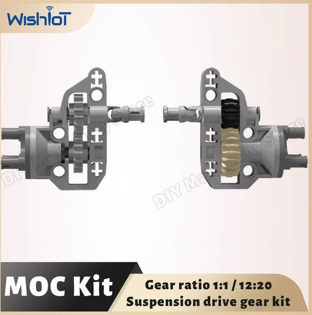 wishiot MOC Suspension Lenknabe Portal Achsgehäuse Antriebssatz, Bausteine - Bild 1
