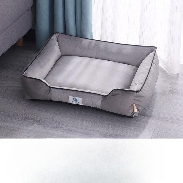 Warmes Teddy-Hundebett für alle Jahreszeiten, waschbare Hundehütte aus Stoff, B/T/H: 50 x 40 x 16 cm - Bild 1