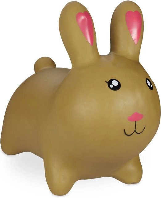 Relaxdays Hüpftier Hase Hellbraun BPA-frei aus PVC - Bild 1