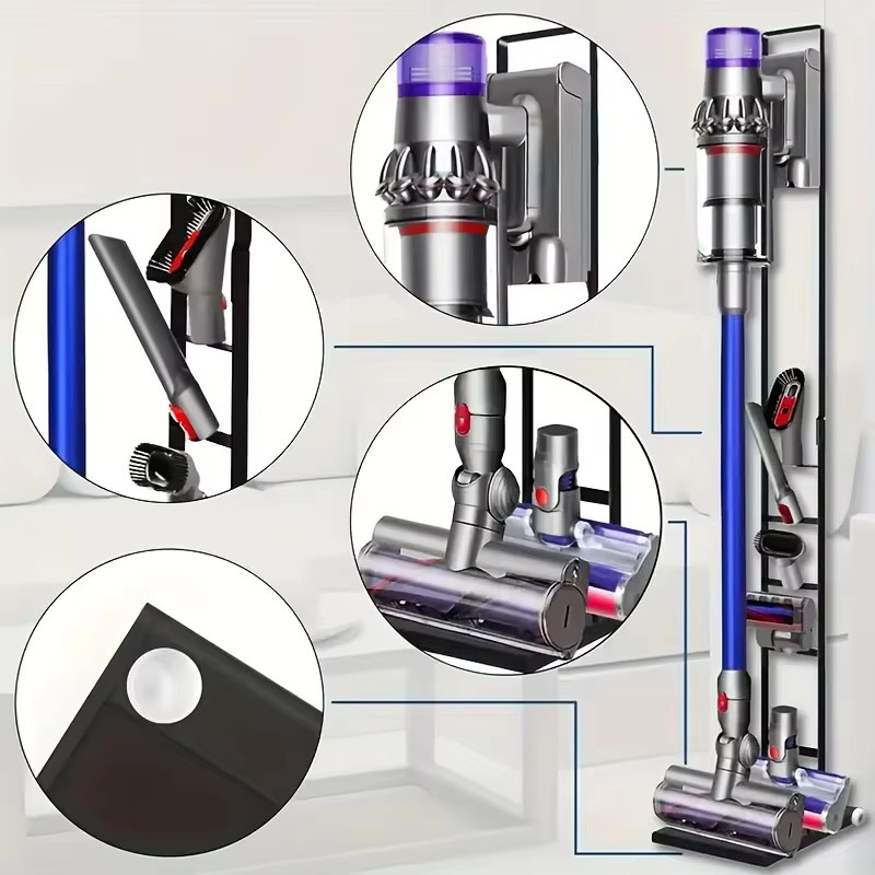 Universeller Metall-Staubsaugerständer mit Rädern für Dyson, freistehende Halterung zur Aufbewahrung, Weiß oder Schwarz - Bild 2