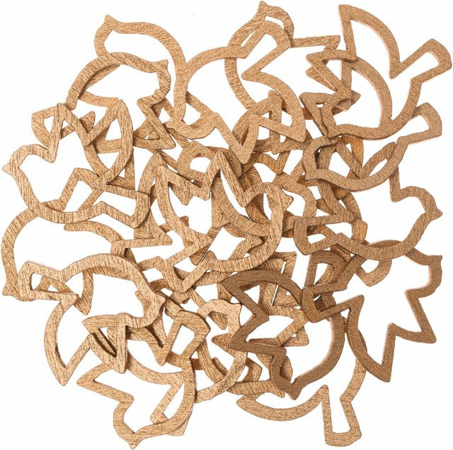 Rico Design Holzstreu Taube in Gold, 24 Stück - Bild 1