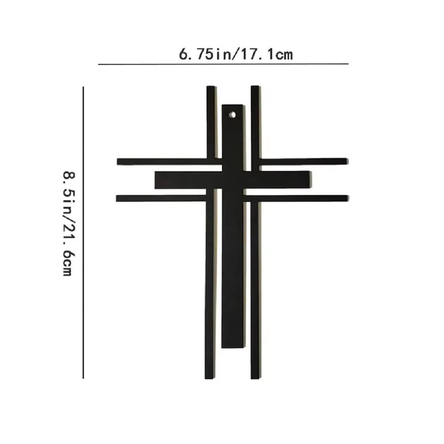 HELLOYOUNG Metall Wandkreuz Aufkleber in modernem Design für deine Wohnzimmer Dekoration - Bild 2