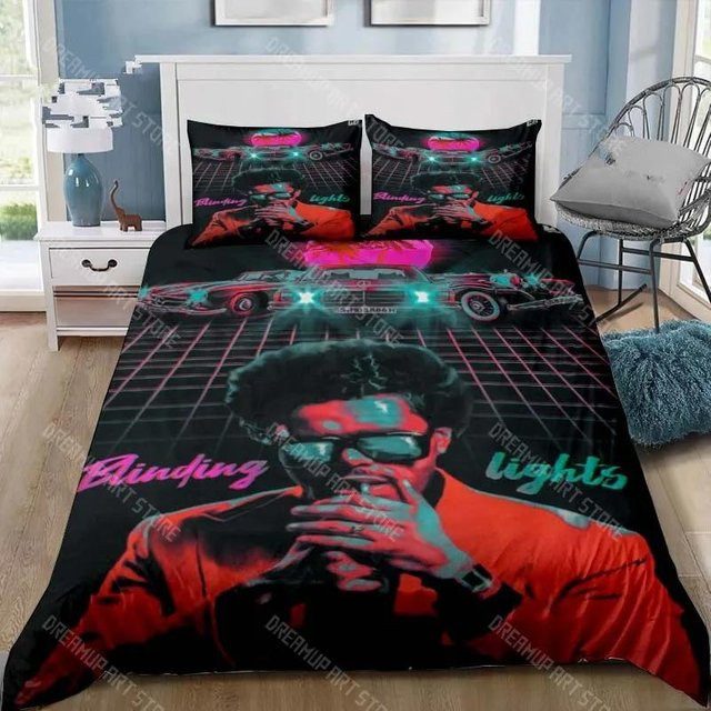 Xo The Weeknd 3-teiliges Bettwäsche-Set aus Mikrofaser in Schwarz, B/H: 140 x 210 cm - Bild 1