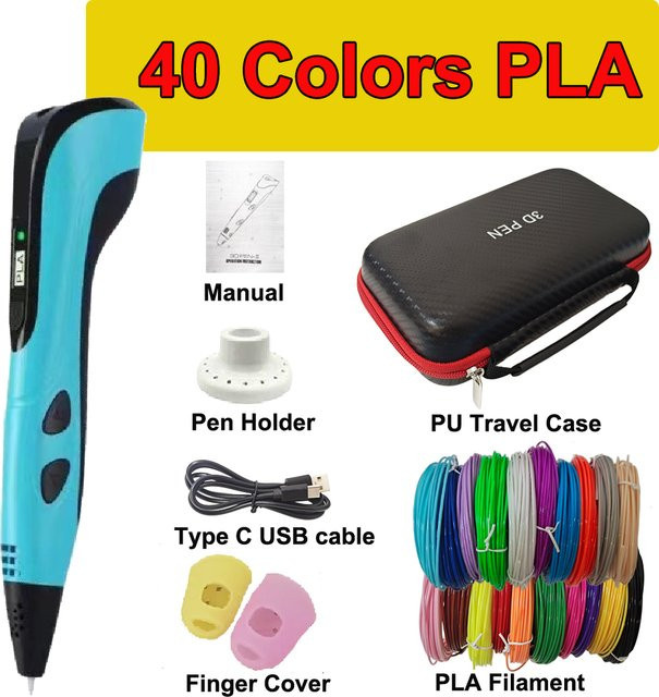 JuniorCare 3D-Druckstift, 40 Farben, mit Reiseetui - Bild 1