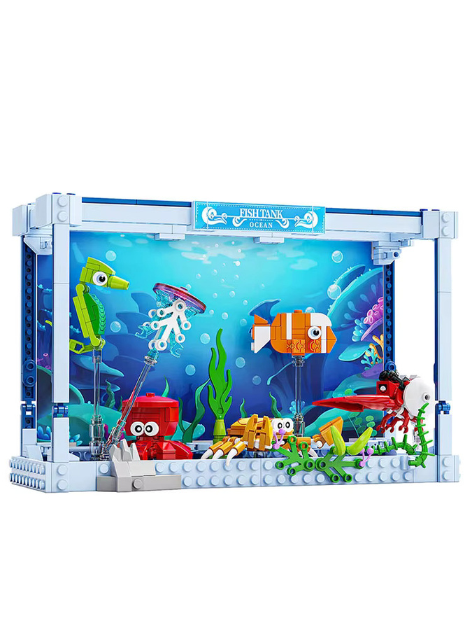 TYCOLE Aquarium Bausteine Set mit 391 Teilen, Buntes Ozean Modell aus Kunststoff für Kinder ab 6 Jahren - Bild 5