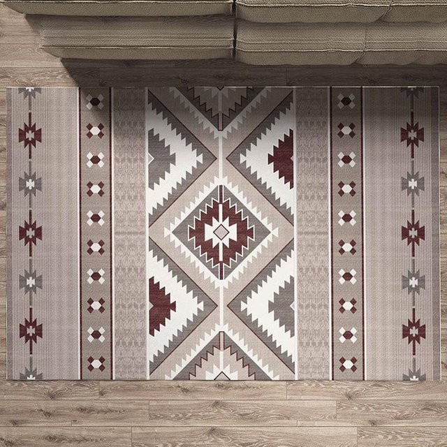 WTEMPO Bohemian Retro Plüschteppich Flauschige Matte für Wohnzimmer und Schlafzimmer B/B: 80 x 120 cm - Bild 1