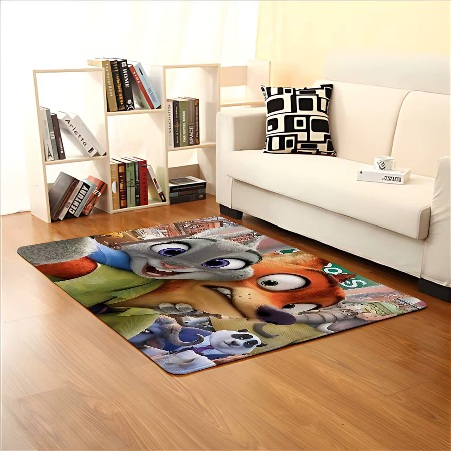 Cartoon Zootopia Bodenmatte als dekorativer Teppich für Wohnzimmer, Schlafzimmer oder Garten in Mehrfarbig - Bild 4