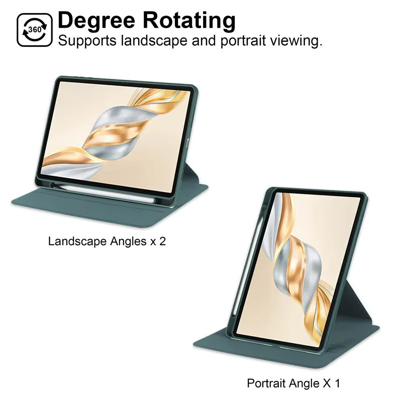 360 Grad drehbare Acryl-Hülle mit Stifthalter für Honor Pad X10 Pro 11,5 Zoll, Honor Pad X9a, X9 Pro 11,5 Zoll, ELN2-W9, W09/ELE2-W00, transparent - Bild 2