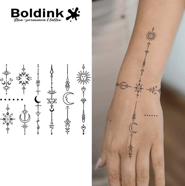 Boldink Starry Moon Reverie Temporäres Tattoo, wasserfest, semi-permanent - Bild 1