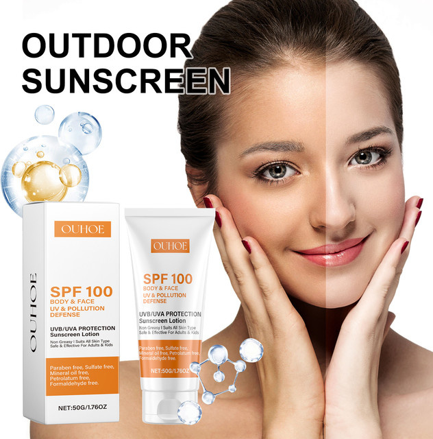 Ouhoe Sonnenschutzcreme für Körper und Gesicht, LSF 100, 50 g - Bild 1