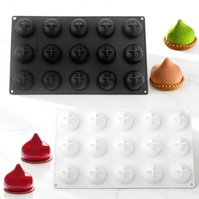 15-fach Silikonform für Wassertropfen-Mousse-Kuchen und runde Schokoladen-Desserts sowie DIY Epoxidharz-Formen - Bild 1