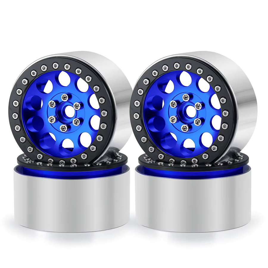 AXSPEED Aluminium-Beadlock-Felgen, 4-teiliges Set, 2,2 Zoll, 35 mm, Blau - Bild 3