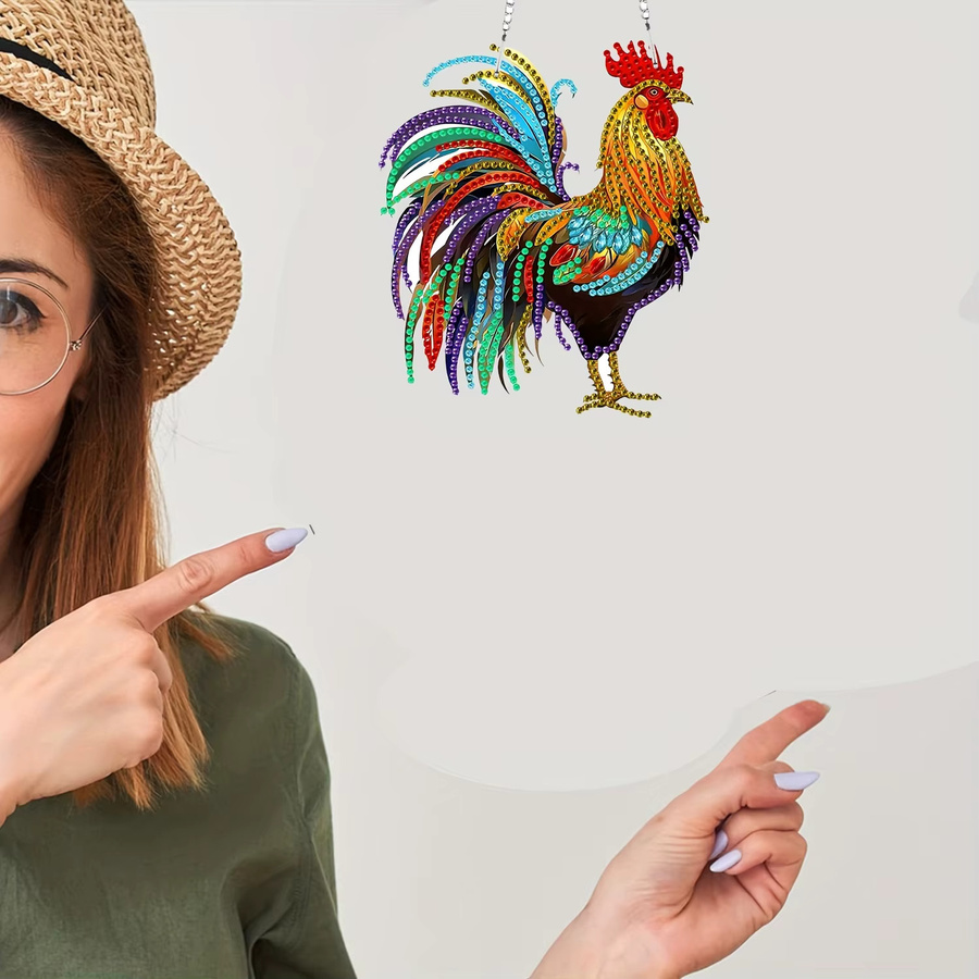 DIY Acryl-Diamantmalerei-Set mit Tiermuster als dekorativer Anhänger in Weiß und Multicolour - Bild 5