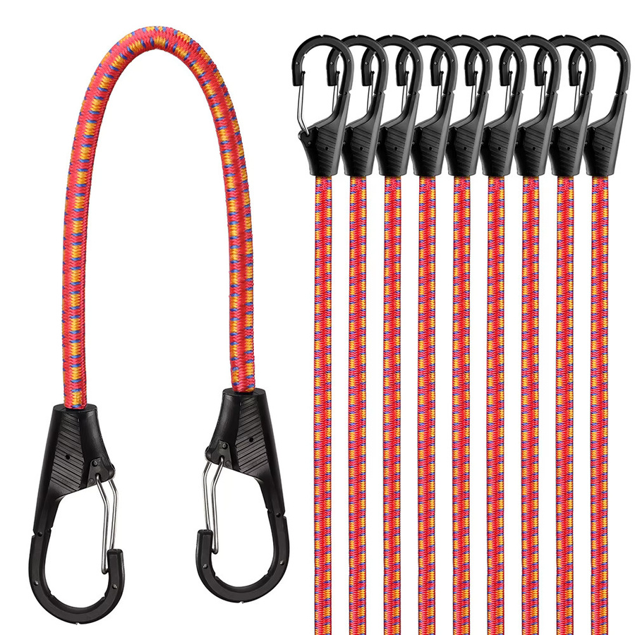 HORUSDAY 10er Set elastische Bungee-Seile mit Haken für den Außenbereich - Bild 4