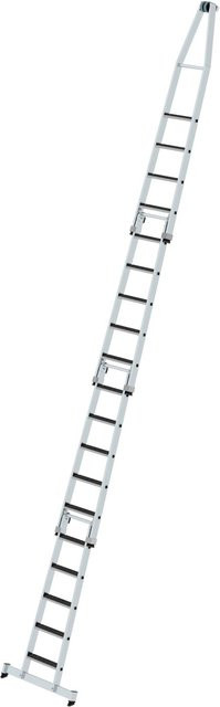 PROREGAL Stufen-Glasreinigerleiter-Satz R13 aus Aluminium in Silber, 4-teilig mit Traverse und Clip-Step - Bild 1