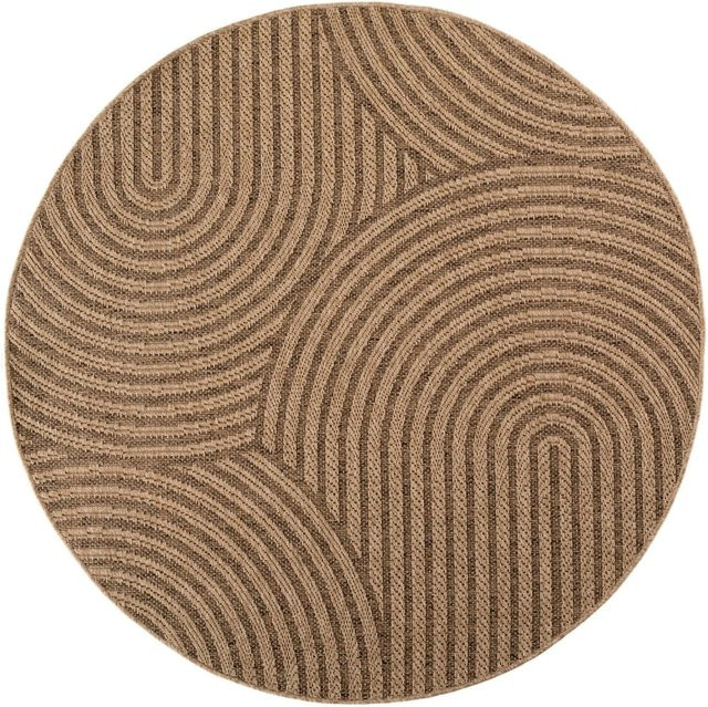 Ayyildiz Outdoor-Teppich Timber rund in Beige Durchmesser: 160 cm - Bild 1