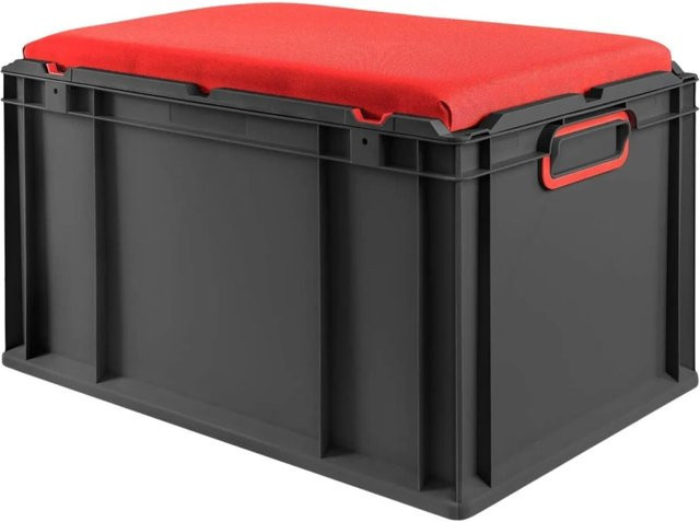 PROREGAL Eurobox Nextgen Seat Box Sitzbox Rot Schwarz H x B x T: 36,5 x 40 x 60 cm - Bild 1