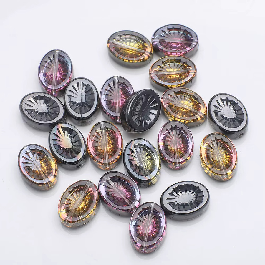 YUANZHIRUN Kristallperlen, oval, facettiert, Glas, 11 x 14 mm, Unisex - Bild 2