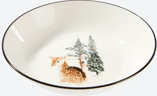 NKD Suppenteller mit Tier-Motiv aus Porzellan in Weiß, Durchmesser: 20 cm, Höhe: 4,5 cm - Bild 1