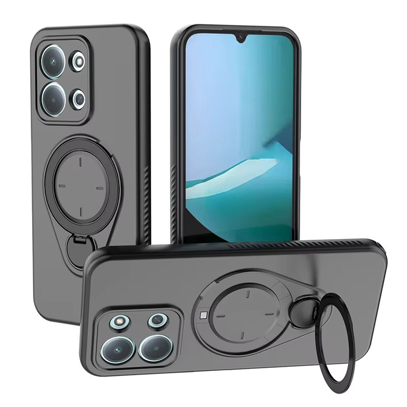 Magnetische und 360 Grad rotierende kabellose Lade-Telefonhülle für Xiaomi Redmi 15C 4G und Note 15 Pro 5G in Schwarz, stoßfeste Schutzhülle in Militärqualität - Bild 4