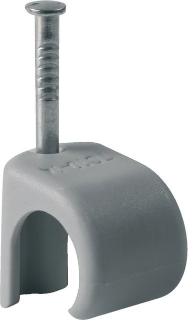 Schneider Electric Thorsman Nagelschelle für Rundkabel TC10-14 aus Kunststoff in Grau, 10 Stück - Bild 1