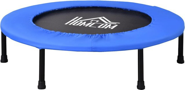 HOMCOM Fitness Trampolin aus Stahl und Kunststoff in Blau und Schwarz, Durchmesser: 91 cm, Höhe: 22,5 cm - Bild 1