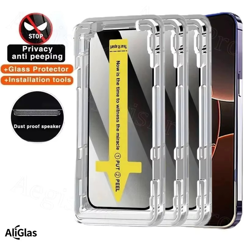 3er-Set Staubfreie Privacy Displayschutzfolie für Samsung Galaxy S24 S25 S26 S23 S22 S21 Plus Anti-Spy Panzerglas Transparent - Bild 2