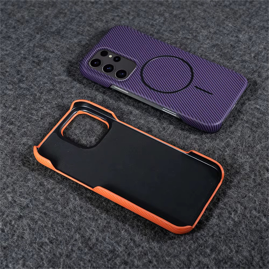 Stoßfeste Carbon Fiber Magnetische Schutzhülle für Samsung Galaxy S22 S23 S24 S25 S26 Ultra Plus in Purple - Bild 1