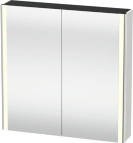 Duravit XSquare Universal-Spiegelschrank in Weiß Seidenmatt mit LED-Beleuchtung, Sensor-Schalter und Steckdose für den Bartschneider, B/H/T: 80 x 80 x 15,5 cm - Bild 1