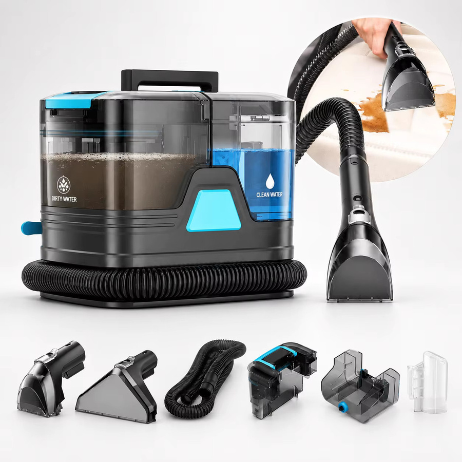 Grenintol C8 Tragbarer Teppichreiniger in Grau mit 25000Pa Saugkraft und 400W Leistung, Polsterreiniger mit 2L Tank für Sofa, Autositze und Tierhaare - Bild 9