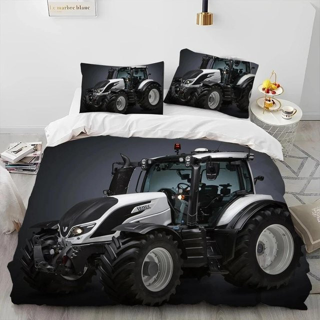 Bettwäscheset mit 3D-Fahrzeugdesign Auto Traktor LKW von Binchi Outdoor Product in Schwarz, B/H: 140 x 210 cm - Bild 1