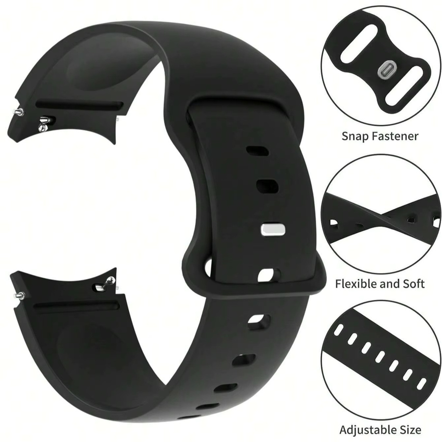 samusak Uhrenarmband und Schutzhülle, Silikon, Schwarz, Unisex - Bild 3