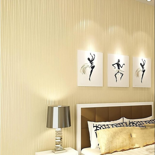 SZ-Damai 3D-Streifentapete aus Vlies, beige, feuchtigkeitsbeständig, Breite: 53 cm, Länge: 950 cm - Bild 1