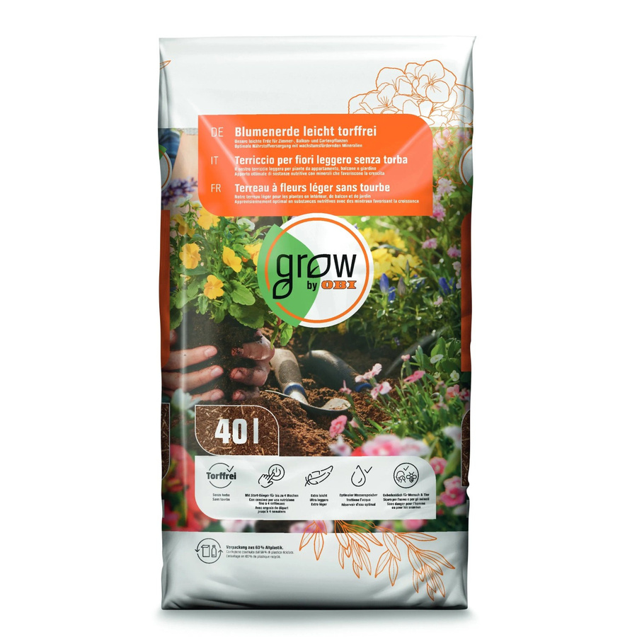 GROW by OBI Blumenerde reich torffrei 40 kg - Bild 2