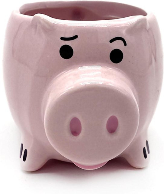 Keramiktasse mfySpace in Schwein-Form für Kaffee und Tee, Rosa und Grau - Bild 1