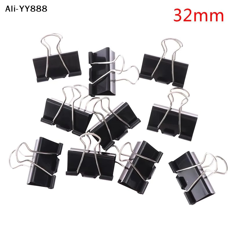 Ahz3 Metall-Bindeklammern in Schwarz, 10 Stück Foldback Clips für Büro und Schule - Bild 2