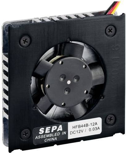 SEPA Chipkühler HFB44B12A-006 12 V/DC Schwarz B/H/T: 44 x 44 x 7,5 mm - Bild 1