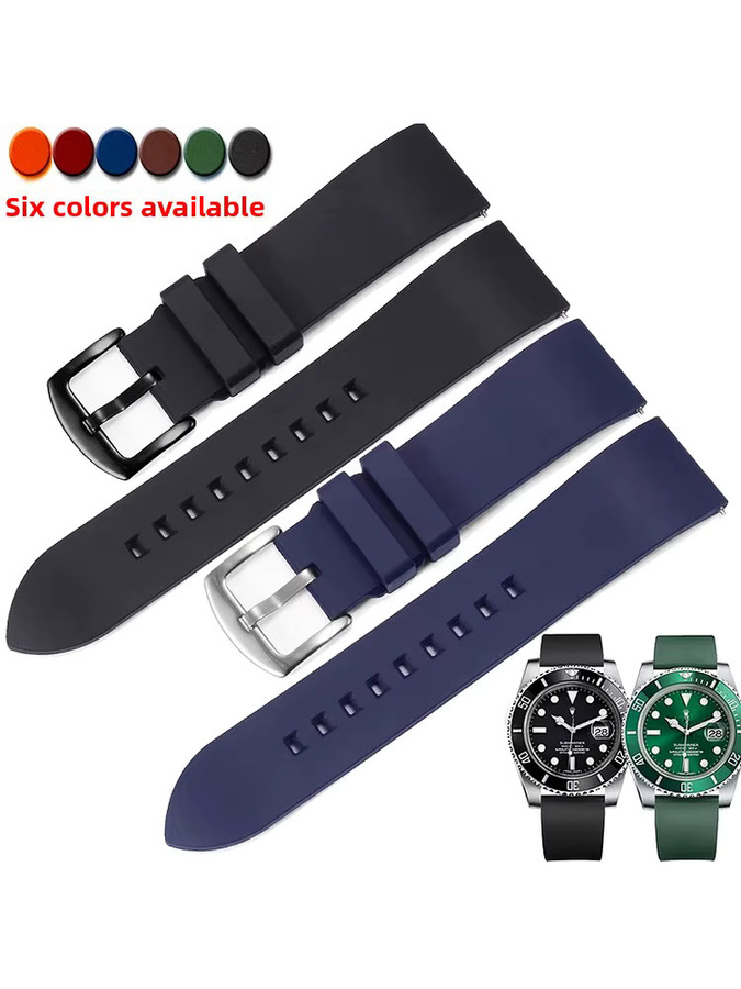 zhuolei Uhrenarmband Silikon, Schwarz, Unisex, 20 21 22 23 24 mm - Bild 4