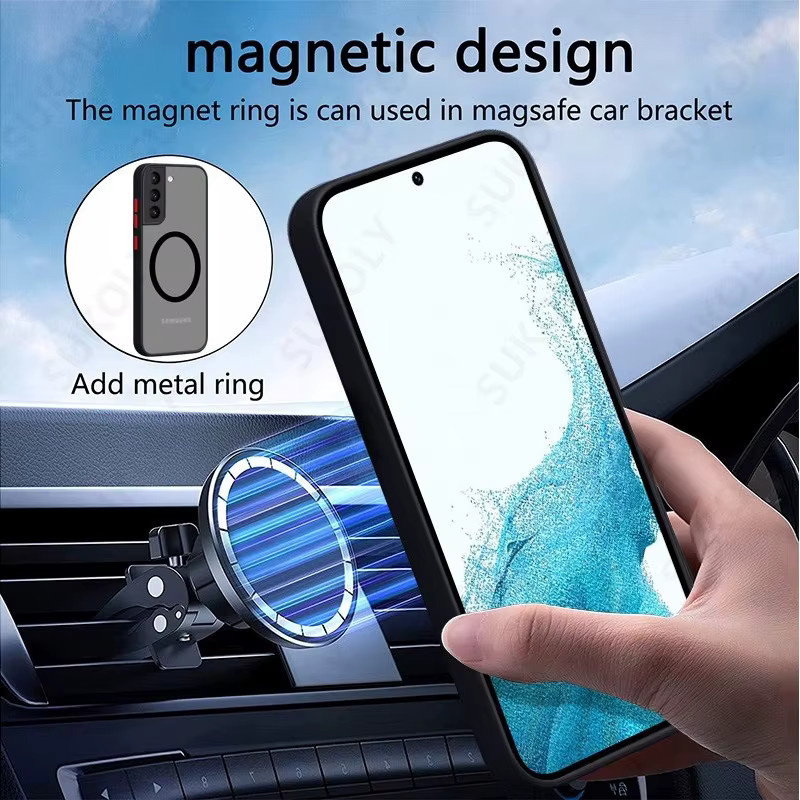 Matte magnetische Handyhülle für Xiaomi 15T 14T 13T 12T 11T 10T Pro Lite in Schwarz, stoßfeste Hartschale Schutzhülle - Bild 2