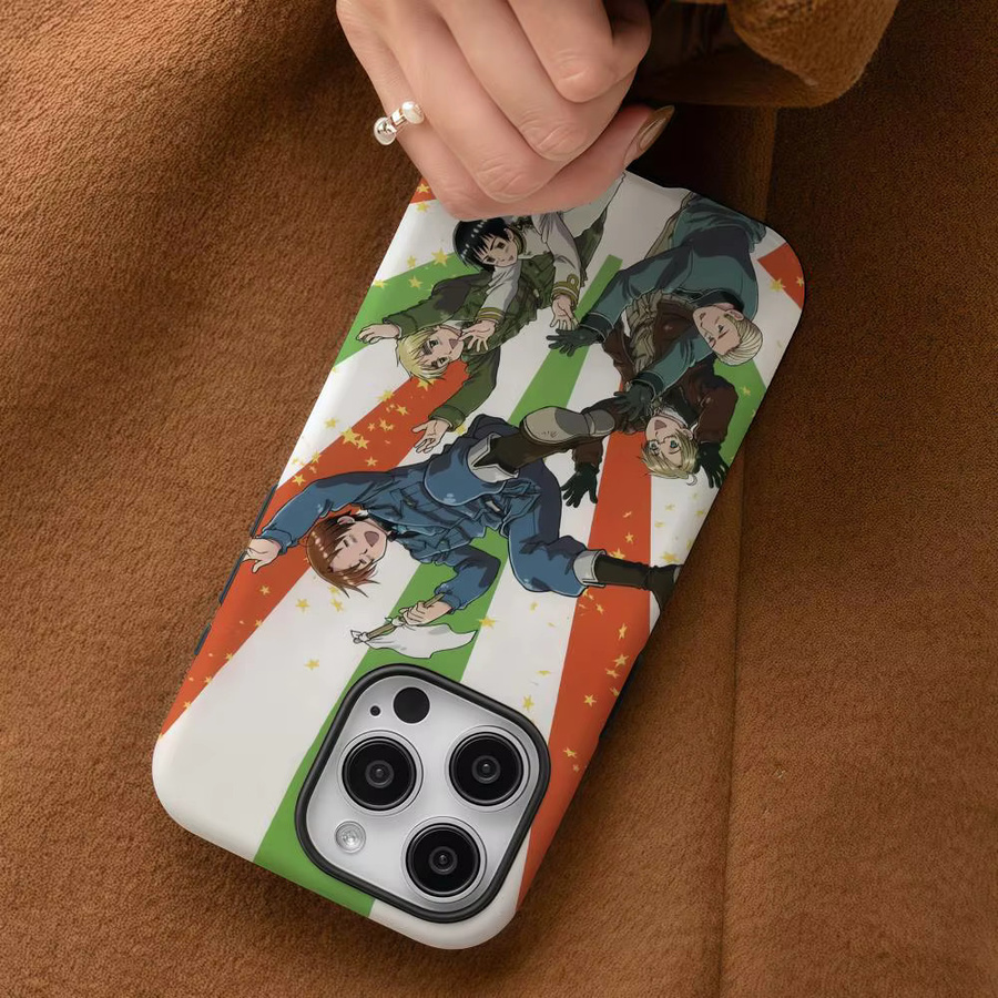 H-Hetalia Axis Powers Handyhülle für iPhone 17 16 15 14 13 12 Pro Max Plus in White Multicolour mit glänzender HD-Doppelschicht-Flüssighartschale - Bild 4