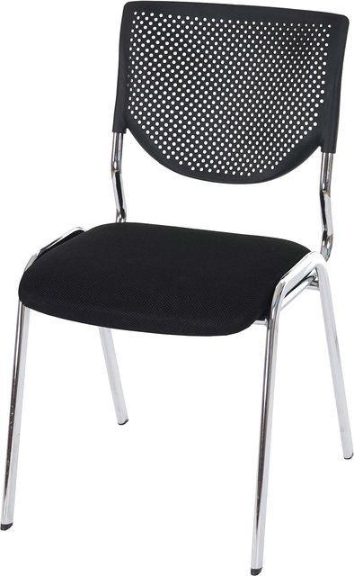 MCW Besucherstuhl T401 stapelbar mit schwarzem Textilsitz und Chromfüßen - Bild 1