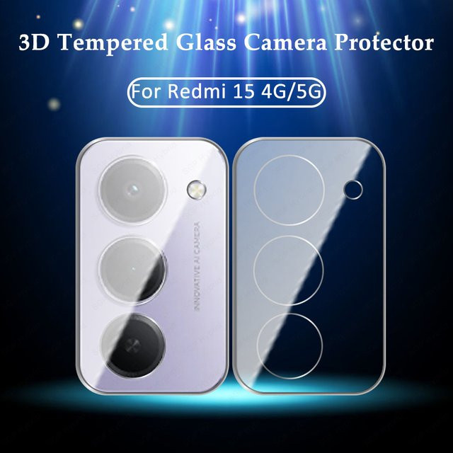 2 Stück 3D Kamera-Glasschutz für Xiaomi Redmi 15 4G/5G Global, transparent, 9H Härte - Bild 1