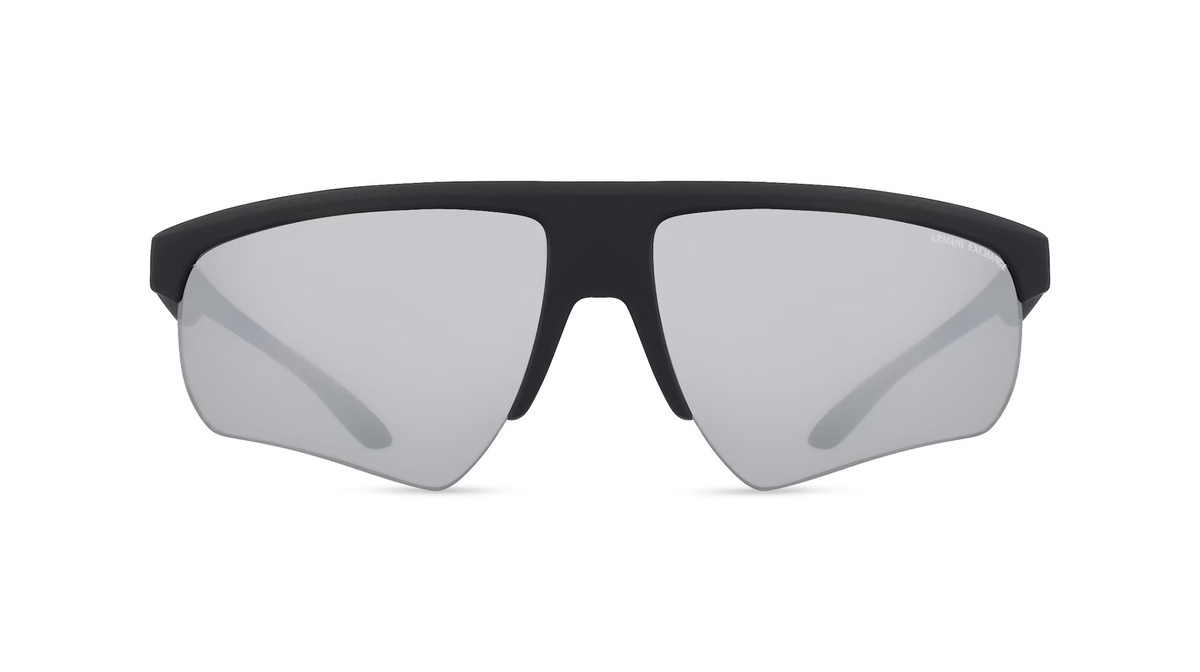 Armani Exchange AX4123S Sonnenbrille, Halbrand, Quadratisch, Acetat, Herren, schwarz, grau, silber - Bild 1