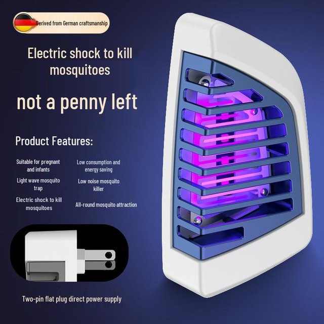 HomeHarmony 3-in-1 Elektrischer Mückenschläger und Locklampe mit Lithiumbatterie, Purple/White - Bild 1